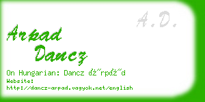 arpad dancz business card